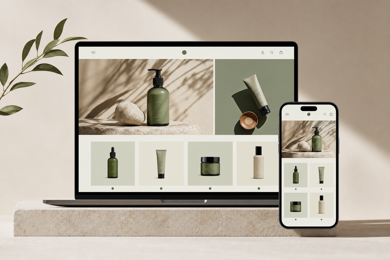 [Example] Atlas Commerce e-commerce storefront on desktop and mobile